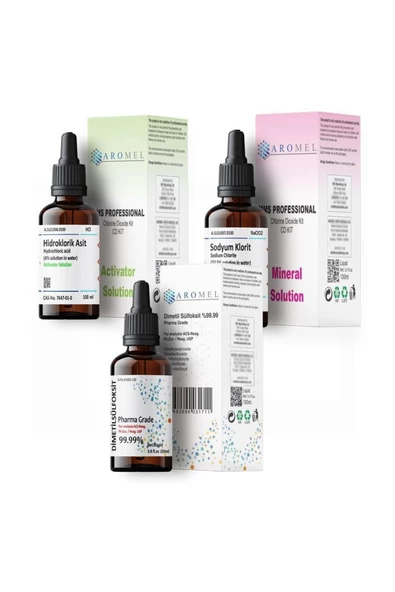 AROMEL,Mms Set | Dmso | %22,5 Sodyum Klorit | %4 Hcl 100 Er ml Set