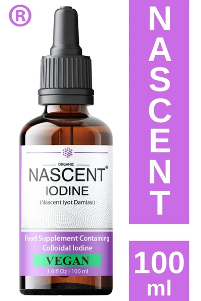 AROMEL,Nascent iyot | 100 ml Damla | Kollaidal Doğal iyot | VEGAN | FDA izinli