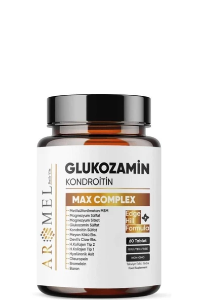 AROMEL,Glukozamin Kondroitin Msm, Max Complex | 60 Tablet | Uk Formül, Boswellia,bromelain,oleuropei