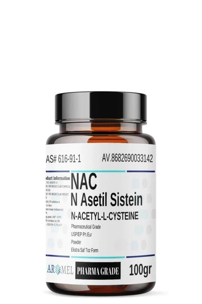 AROMEL,Nac, N Asetil Sistein | 100 Gr | n-acetyl L Cysteine | Toz Form