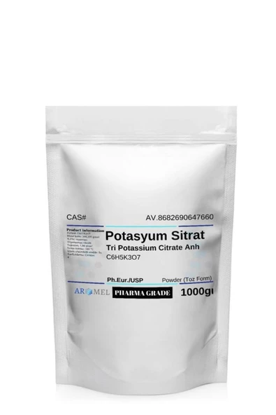 AROMEL,Potasyum Sitrat | 1000 Gr | Tri Potassium Citrate Anh