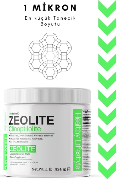 AROMEL,Zeolit Tozu | 454 gr | Ultra Fine | Mikronize Aktif Zeolit, Clinoptilolite