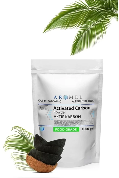 AROMEL,Aktif Karbon 1 Kg | Gıda Tipi | Yenilebilir | Food Grade