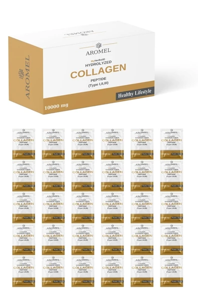 AROMEL,Multi Gold Hidrolize Kolajen | 30 Şase 300 Gram | Type I,ıı,ııı Multi , 21 In One Collagen