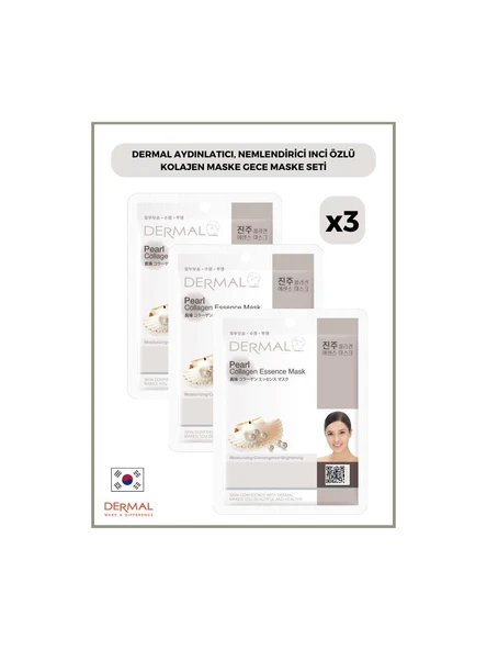Dermal Aydınlatıcı, Nemlendirici Inci Özlü Kolajen Maske Gece Maske 23 Gr 3 Adet ürün görseli