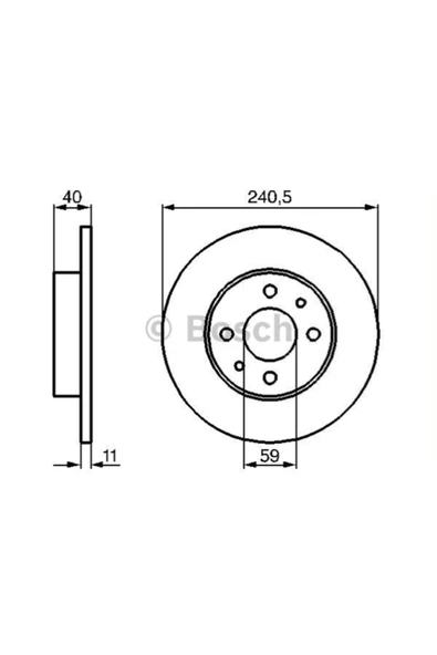 Bosch Fren Diski On Duz 240.5 Mm - ( Fiat : Tempra Tipo Doğan Slx 2000 ) - Bos-0986478342