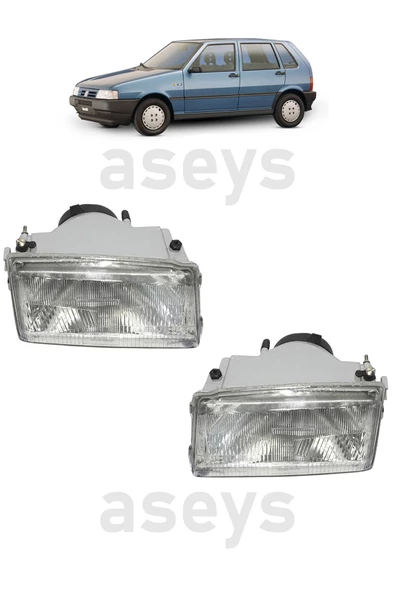 AYFAR Fiat Uno Ön Sağ Ve Sol Far Ikili Takım Halinde Uno Far (2 ADET AMPULLÜ)