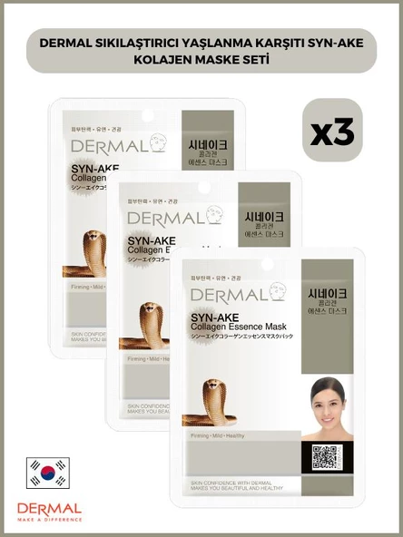 Dermal Sıkılaştırıcı Yaşlanma Karşıtı Syn-ake Kolajen Maske 23 Gr 3 Adet