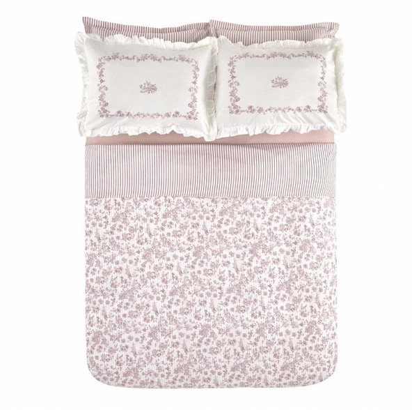 Karaca Home Versay Pembe Çift Kişilik Percale Nevresim Takımı - 9