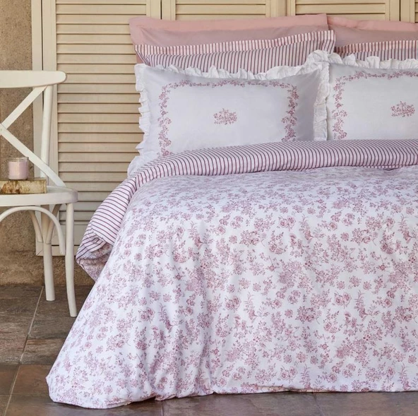 Karaca Home Versay Pembe Çift Kişilik Percale Nevresim Takımı - 2
