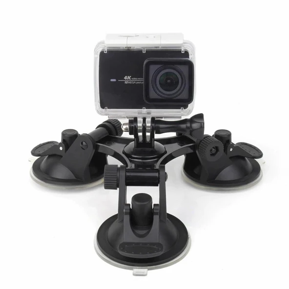 GoPro Hero 13 12 11 9 8 7 6 5 4 3 Aksiyon Kamerası Vantuzlu 3'lü Bağlantı Aracı Aparatı - 4
