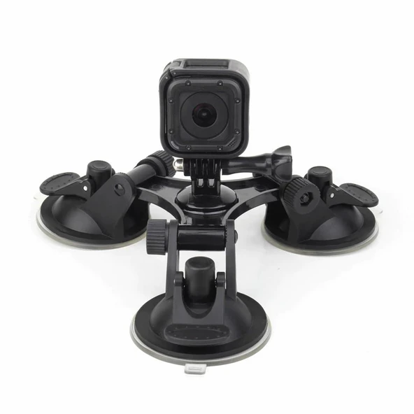 GoPro Hero 13 12 11 9 8 7 6 5 4 3 Aksiyon Kamerası Vantuzlu 3'lü Bağlantı Aracı Aparatı - 3