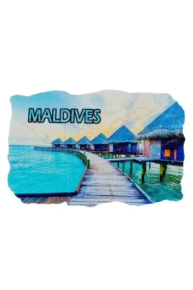 Maldivler Temalı Fresco Magnet - Resim 3