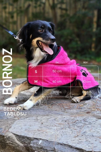 2'li Pamuklu ve Kapüşonlu Köpek Bornozu - 6