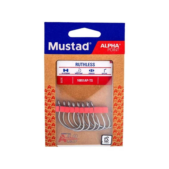 Mustad Alpha Point Ruthless 10851AP Olta İğnesi  TITAN STEEL NO:6/0 - 5Lİ - Resim 5