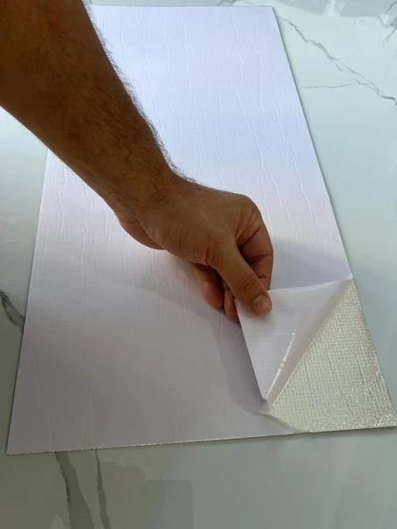 Renkli Duvarlar Yapışkanlı Naturel Kahverengi Duvar Paneli Zemin Göstermez Ev Banyo Wc Duvar Kaplama 30x60cm 1 Adet - Resim 3