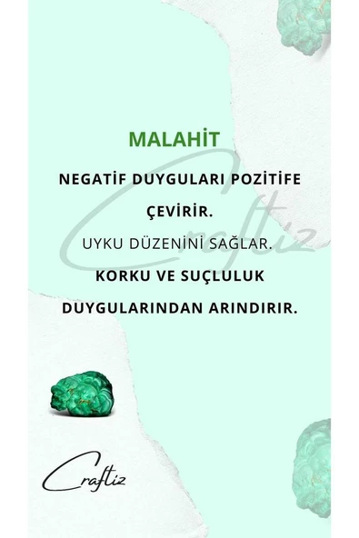 El Yapımı Malahit Kalp Kolye - Negatif Enerjiyi Uzaklaştırın, Dengede Kalın - 3