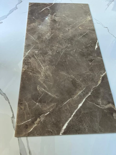 Renkli Duvarlar Yapışkanlı Naturel Kahverengi Duvar Paneli Zemin Göstermez Ev Banyo Wc Duvar Kaplama 30x60cm 1 Adet - Resim 4