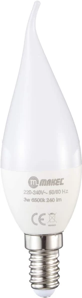Makel 3 W E14 Buji Tip 6500 K Beyaz Işık Led Ampul (10 ADET) - 3