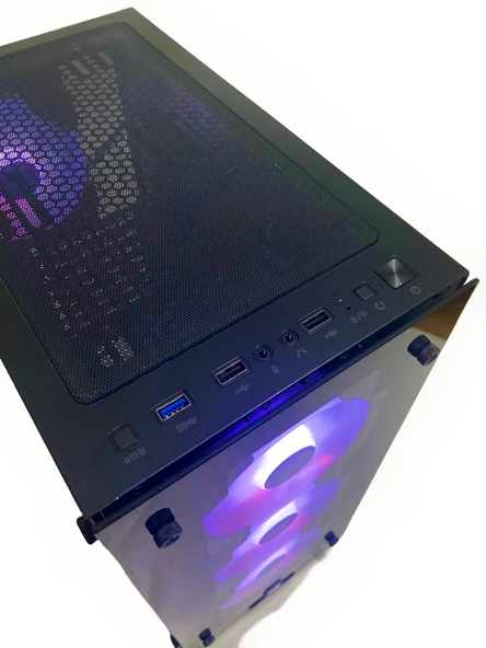 GAMEFORCE GF-8307 GLASS (700W 80+) 4x120mm RGB Kontr. ve Kmn. Fan Oyuncu Kasa - 8