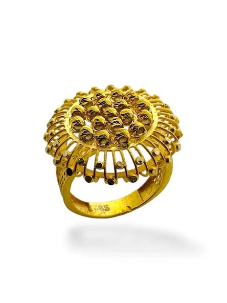 Dorika Toplu Maraş Telkari İşçiliği Mekik Altın Yüzük 14 Ayar - Resim 2