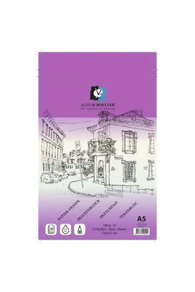 Alex Schoeller Sketch Book A4 180gr 25 Yaprak Eskiz Blok  / ALX.1570