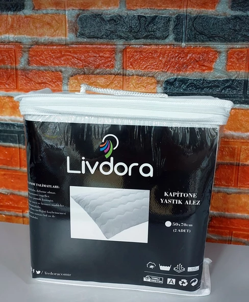 Livdora Kapitoneli 2li Pamuklu Yastık Alezi, Koruyucu (50x70) - 2