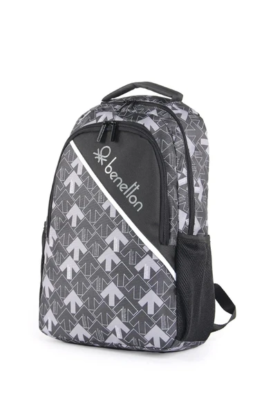 United Colors of Benetton Çift Bölmeli Okul Sırt Çantası Siyah Ok / 03739 - Resim 2