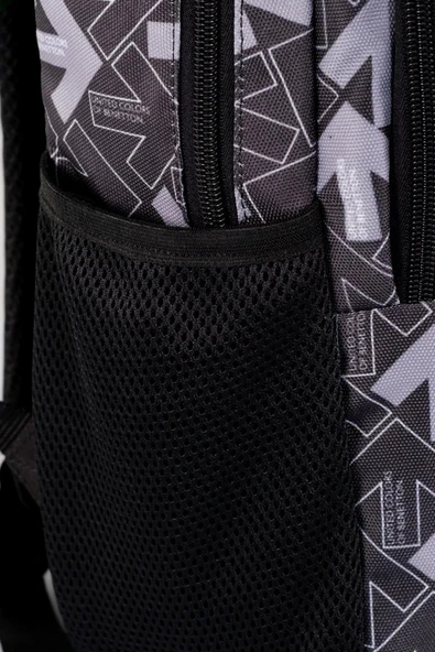 United Colors of Benetton Çift Bölmeli Okul Sırt Çantası Siyah Ok / 03739 - Resim 5