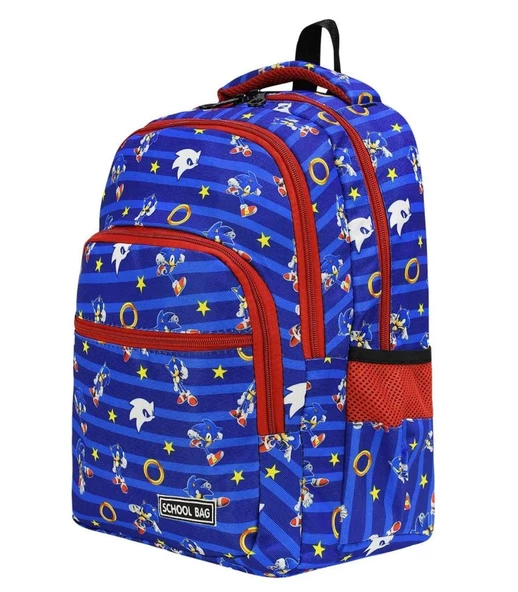 SONIC 3 LÜ SET OKUL ÇANTASI İLK OKUL BESLENMELİ ERKEK - Resim 4