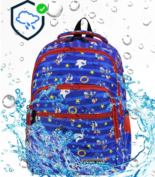 SONIC 3 LÜ SET OKUL ÇANTASI İLK OKUL BESLENMELİ ERKEK - Resim 3