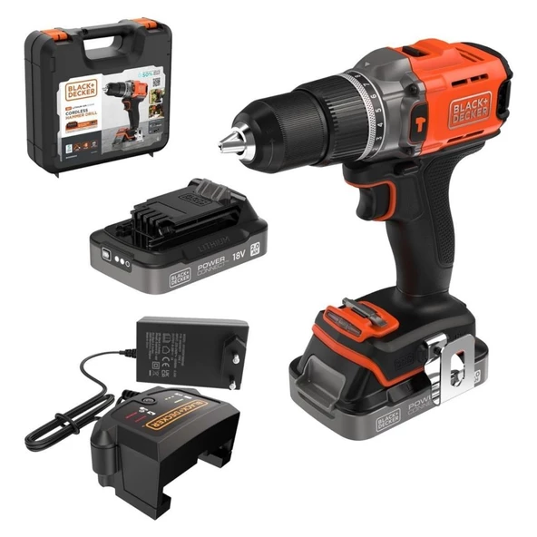 Black&Decker POWERCONNECT Çift Akülü Darbeli Matkap 2x2A BCD383D2XK-QW