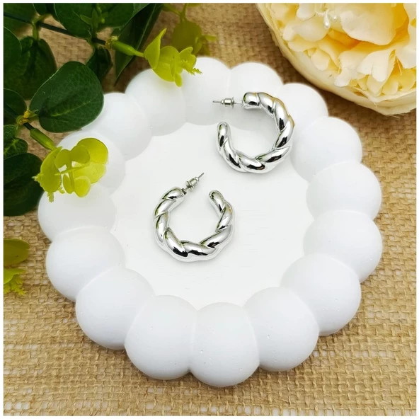 Çelik Halka Kadın Küpe - 2