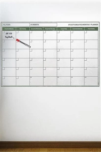 BUFFER® Manyetik Yapışkanlı Bir Aylık Program Planlayıcı Takvim 85x56 cm - 10