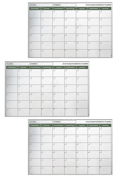 BUFFER® Manyetik Yapışkanlı Bir Aylık Program Planlayıcı Takvim 85x56 cm - 8