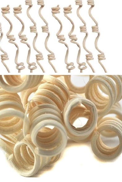 3 Adet Spiral Şekilli Aromaterapi Dağıtıcı Rattan Sopa- Ev Dekor Şişe - Koku Yağı Ahşap Difüzör Çubuk - 4