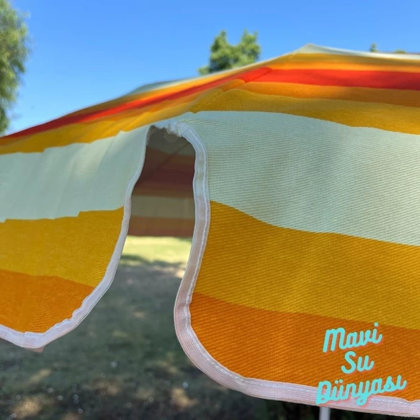 Plaj Deniz Balkon Şemsiyesi Pamuk Kumaşlı Bidon Dahil 2 Metre - 8