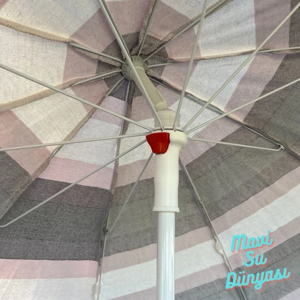 Plaj Deniz Balkon Şemsiyesi Pamuk Kumaşlı Bidon Dahil 2 Metre - 10