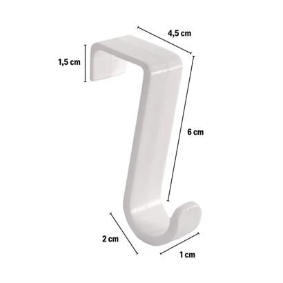 BUFFER® 2'Li Kapı Arkası Çekmece Dolap Kapağı Mutfak Banyo Askısı Beyaz Renk Plastik - 6