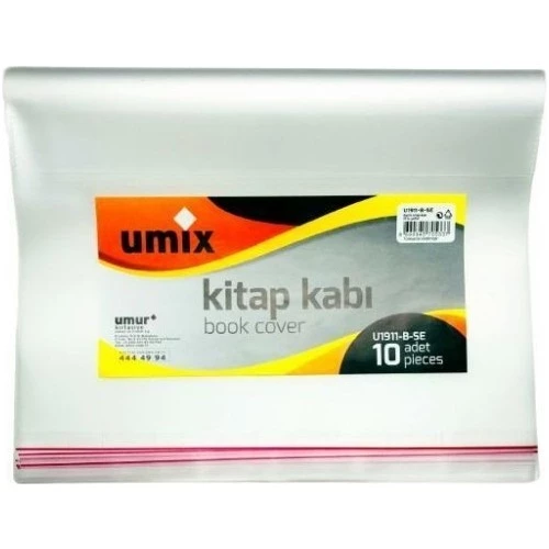 Umix Hazır Kitap Kabı - Şeffaf Kitap Kabı 1 Paket (10 Adet)