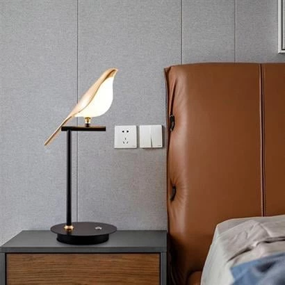 BUFFER® Saksağan Kuş Modeli Tekli Dokunmatik Aydınlatma Masa Üstü Gece Lambası Göz Korumalı Abajur - 5