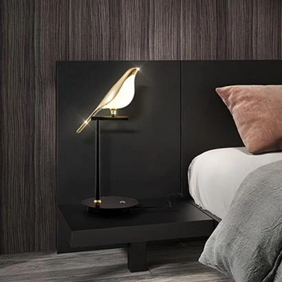 BUFFER® Saksağan Kuş Modeli Tekli Dokunmatik Aydınlatma Masa Üstü Gece Lambası Göz Korumalı Abajur - 6