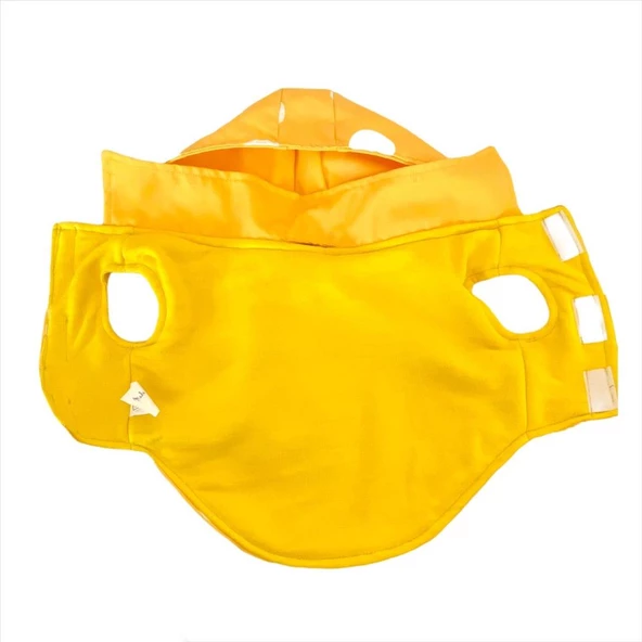 Puantiyeli Sarı Yağmurluk Kapşonlu  Köpek Yağmurluğu - 9