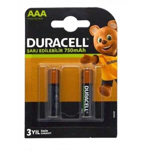 Duracell 2li Rechargeable AAA Pil 750 mAH