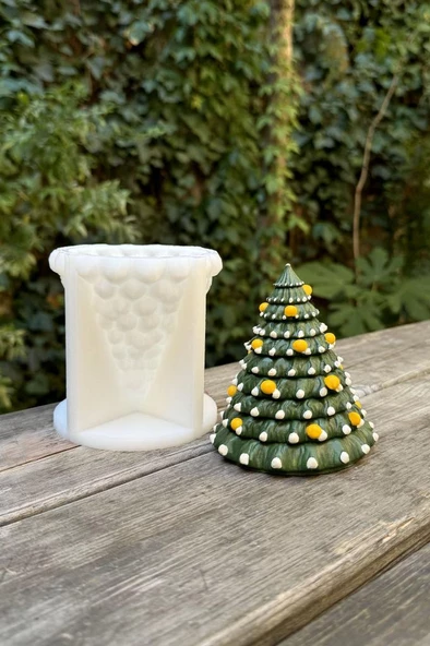 Noel Pırıltısı Ağacı Silikon Mum Kalıbı - 3