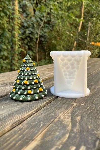 Noel Pırıltısı Ağacı Silikon Mum Kalıbı - 6