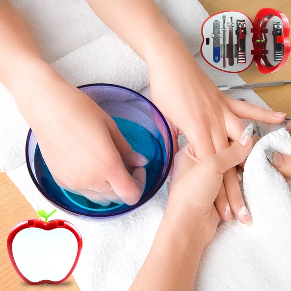 Elma Şeklinde 4 Parça Aynalı Manikür Seti - 4