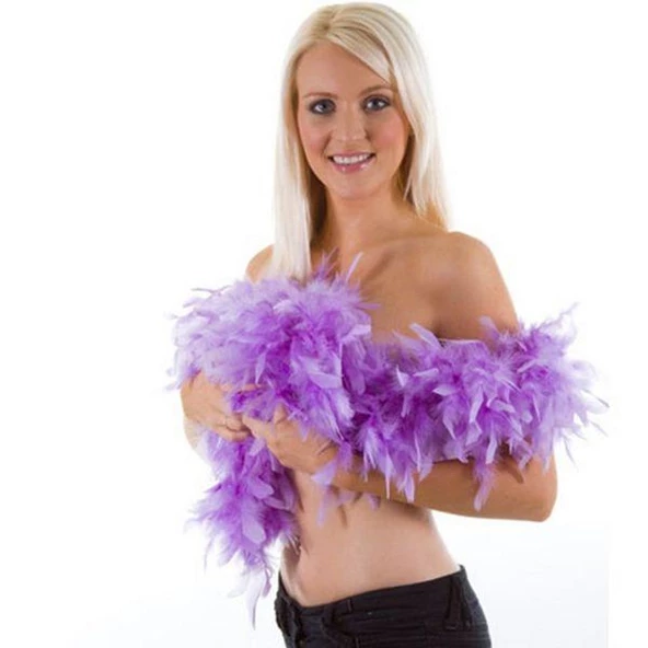 2 Metre Boa Tüy Otriş - Mor - Resim 3