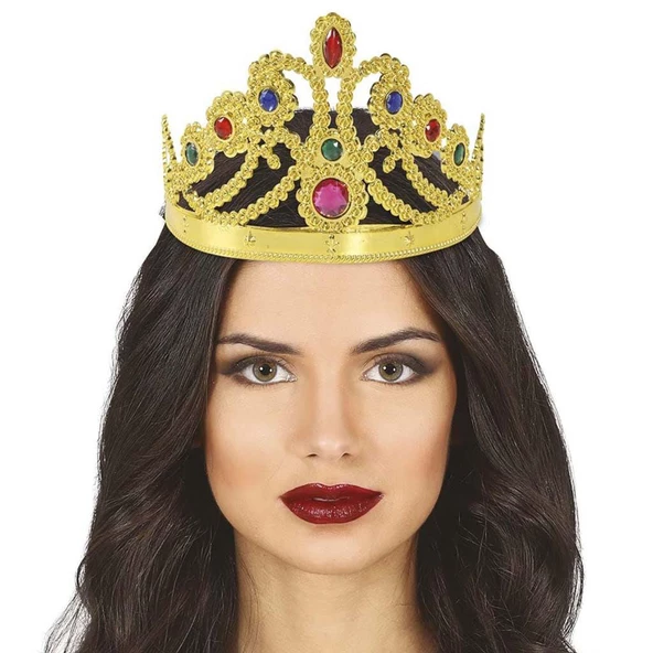 Altın Renk Plastik Prenses Tacı Kraliçe Tacı 60 cm - Resim 2