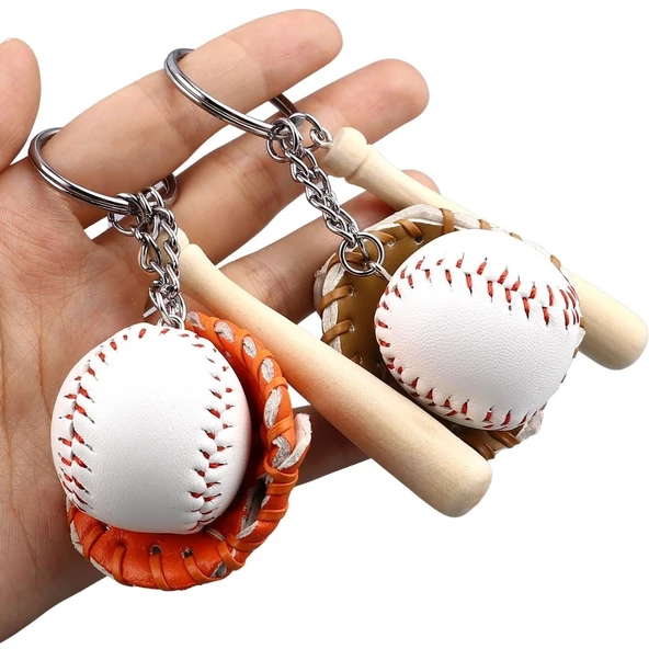 Gerçekçi Beyzbol Tasarımlı Şık Anahtarlık Kolye Çanta Süsü Baseball Keychain (4549) - 3